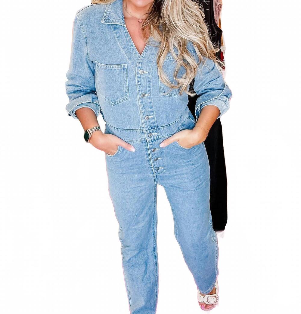 NEW BLUE B downtown denim jumpsuit in blue